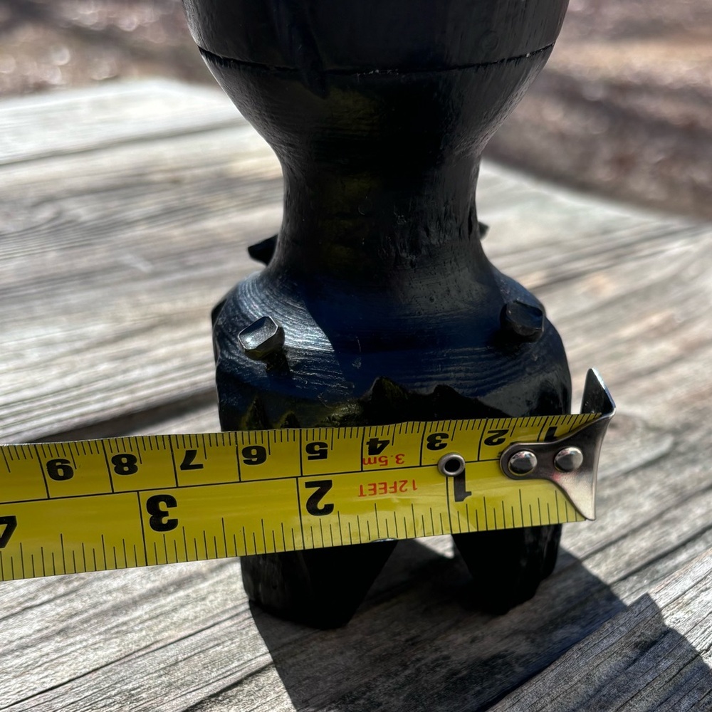 Antique Hand Carved Ebonized Wood Candle Holder! - Picture 12 of 13